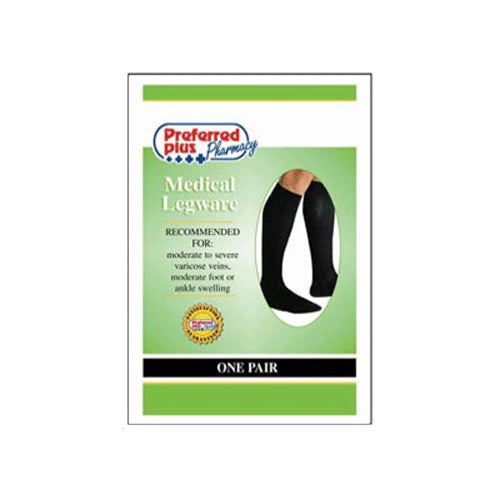 Preffered Plus Medical Legware Socks For Men Size 20-30 # 1163, Black - Large